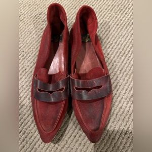 Freebird by Steven  Nativ red suede leather flats.  Size 9